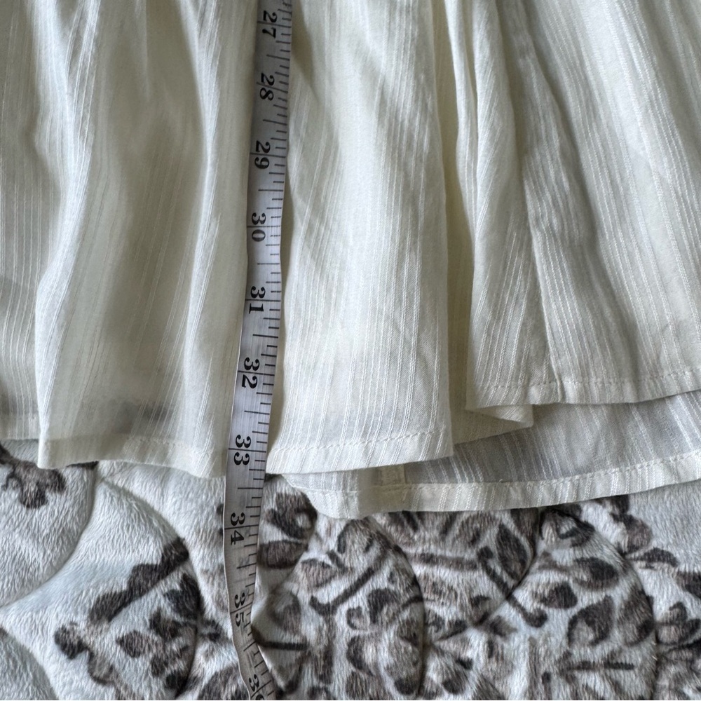 Anthropologie Cream and Brown Embroidered Bohemian balloon sleeve dress XS - Picture 11 of 17